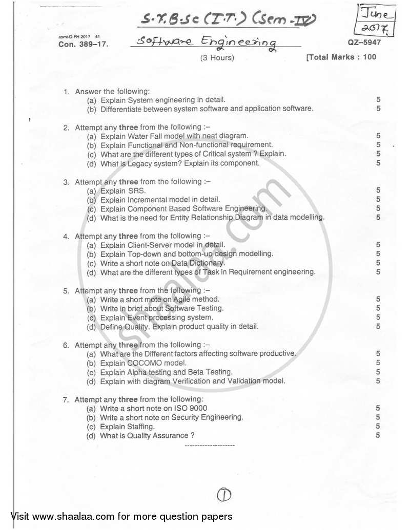 Software Engineering Questions Pdf